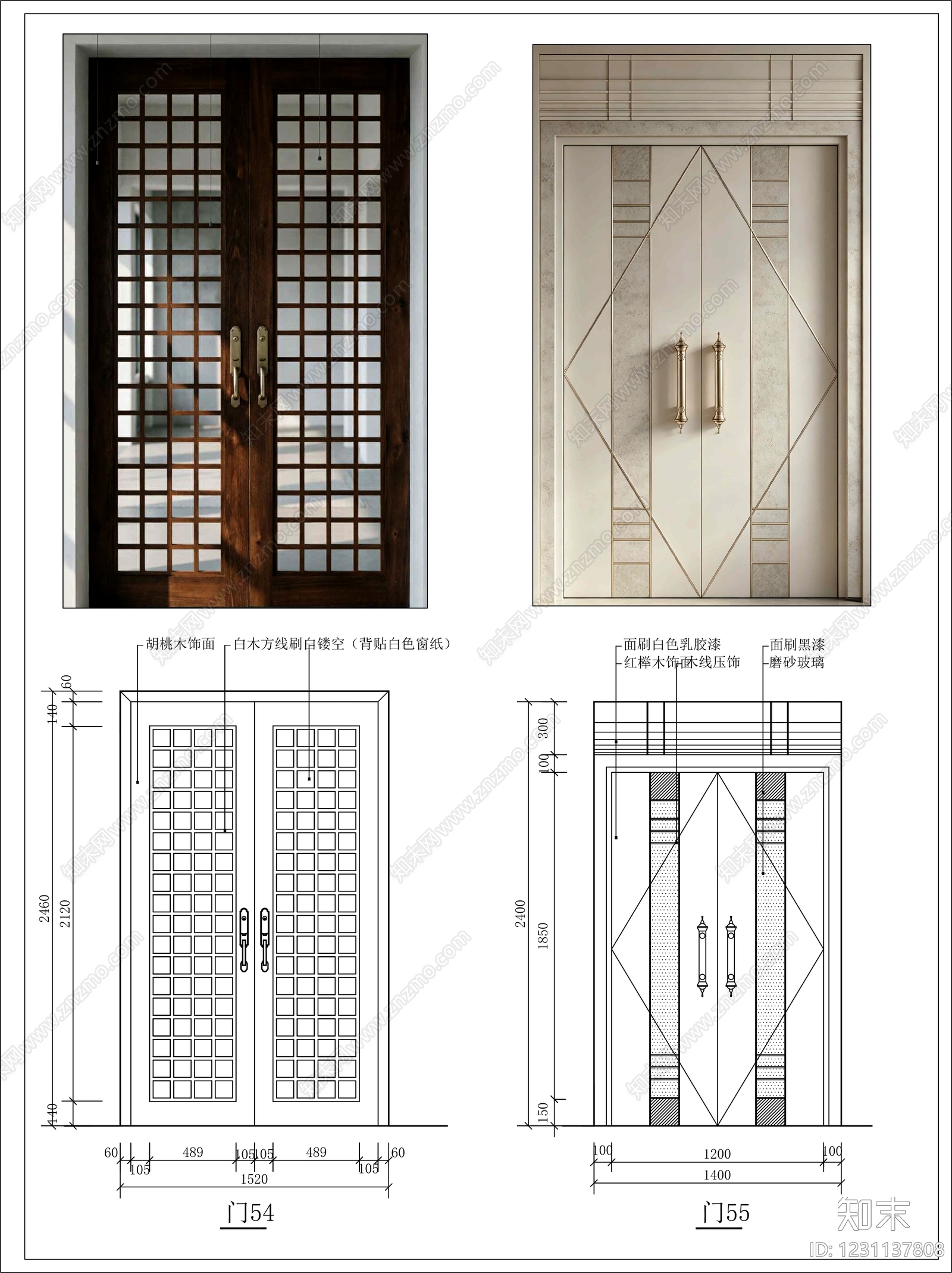 入户门cad施工图下载【ID:1231137808】
