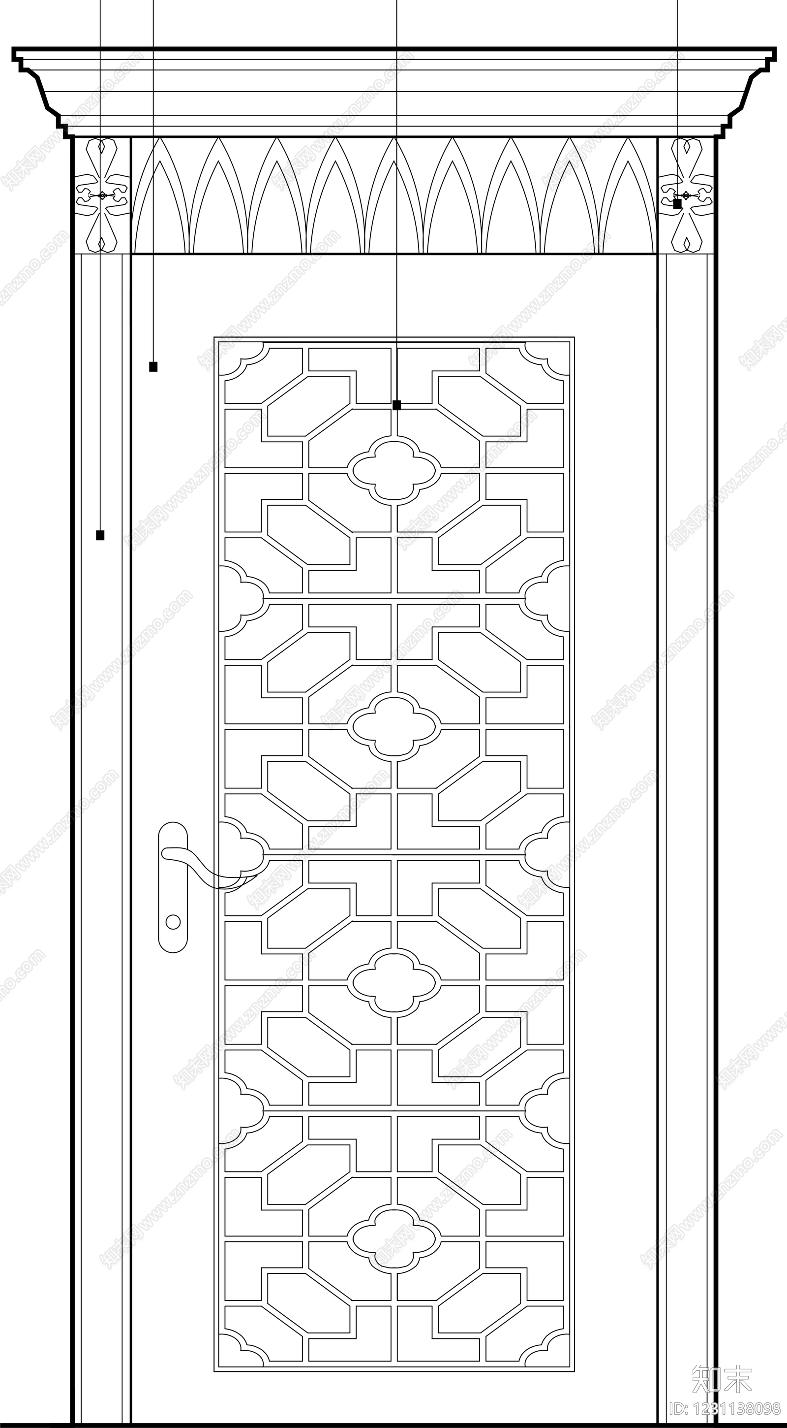 入户门cad施工图下载【ID:1231138098】