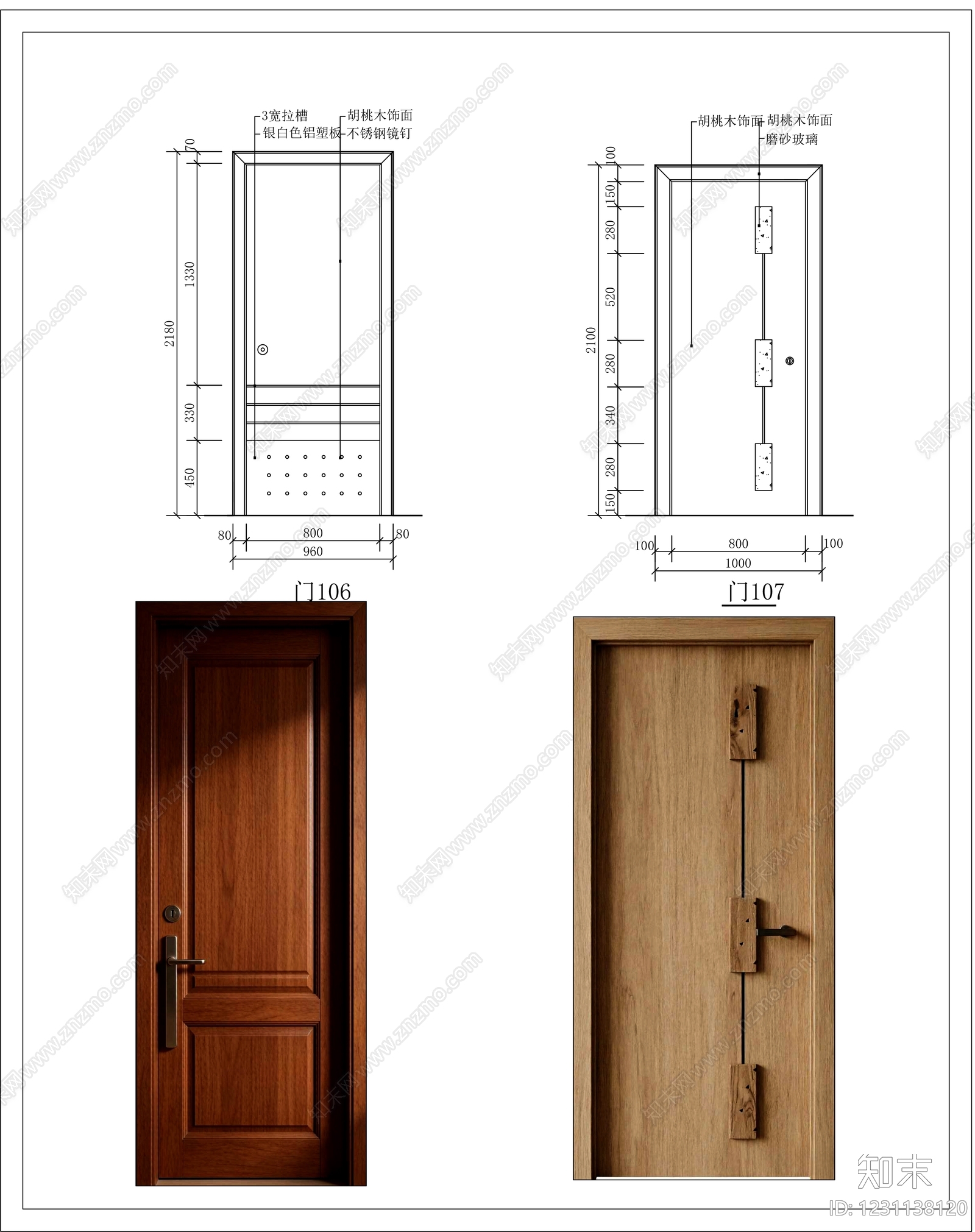 入户门cad施工图下载【ID:1231138120】