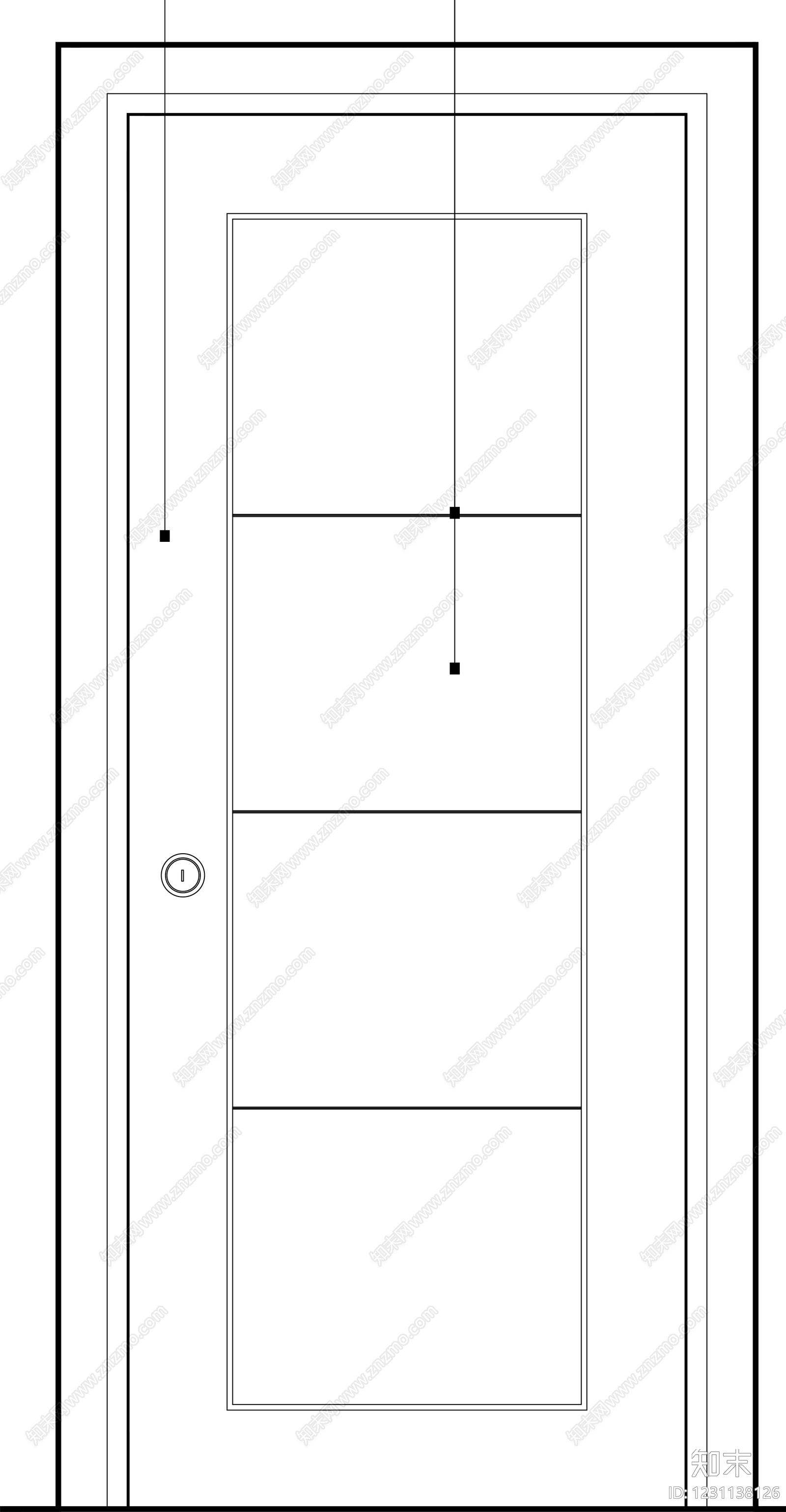 入户门cad施工图下载【ID:1231138126】