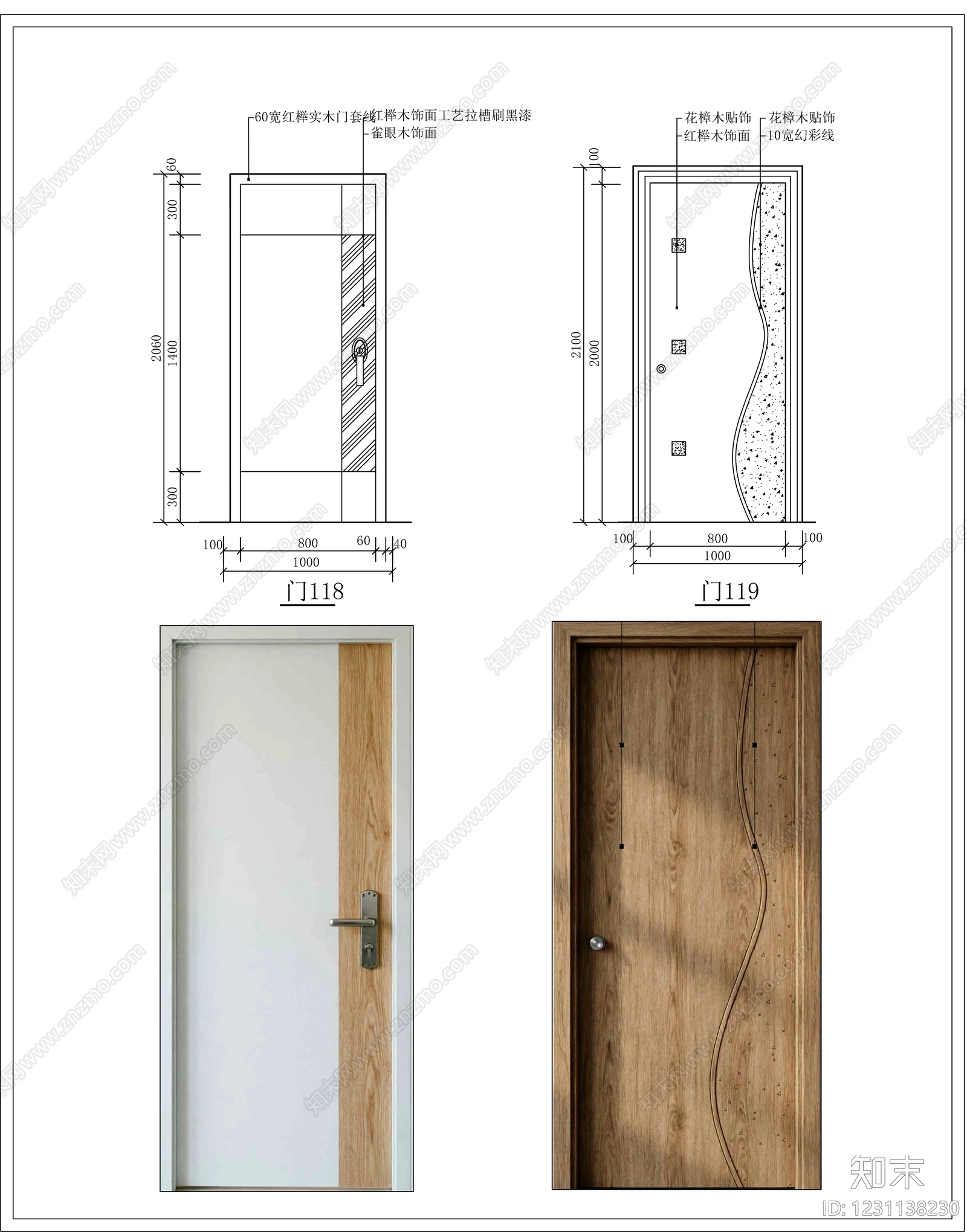 入户门cad施工图下载【ID:1231138230】