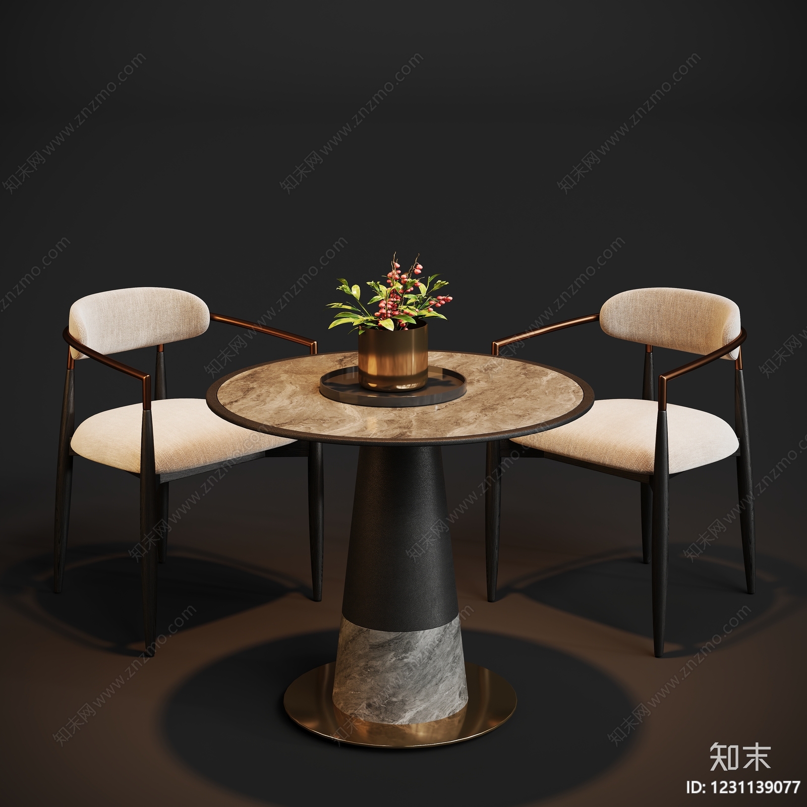 轻奢餐桌椅3D模型下载【ID:1231139077】