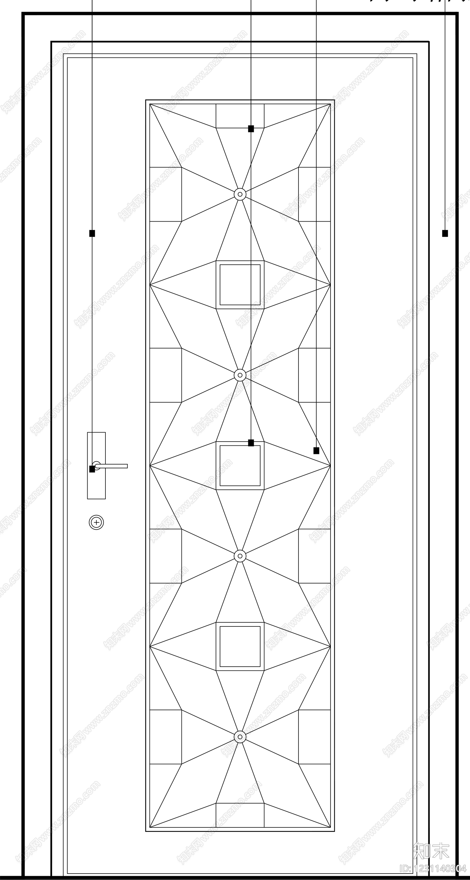 入户门cad施工图下载【ID:1231140304】