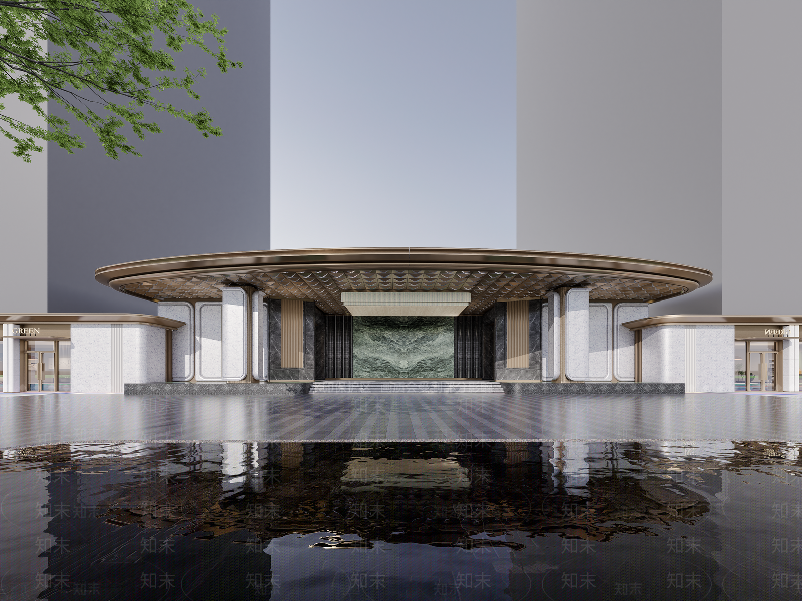 轻奢小区建筑SU模型下载【ID:1231140966】