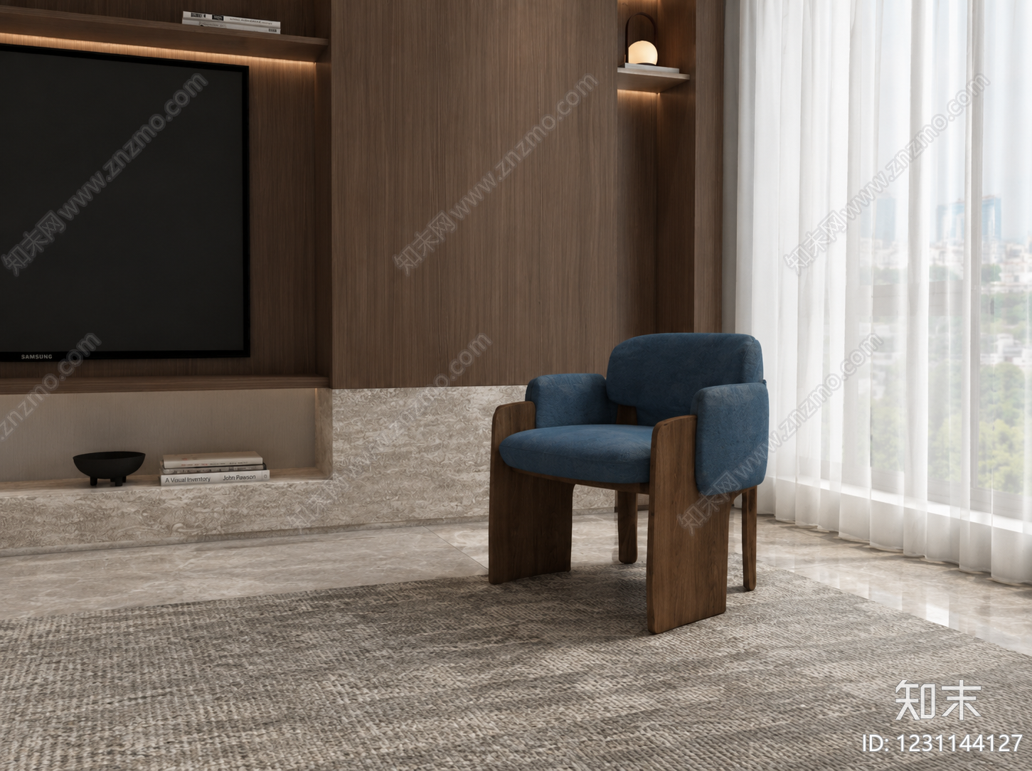 现代休闲椅SU模型下载【ID:1231144127】