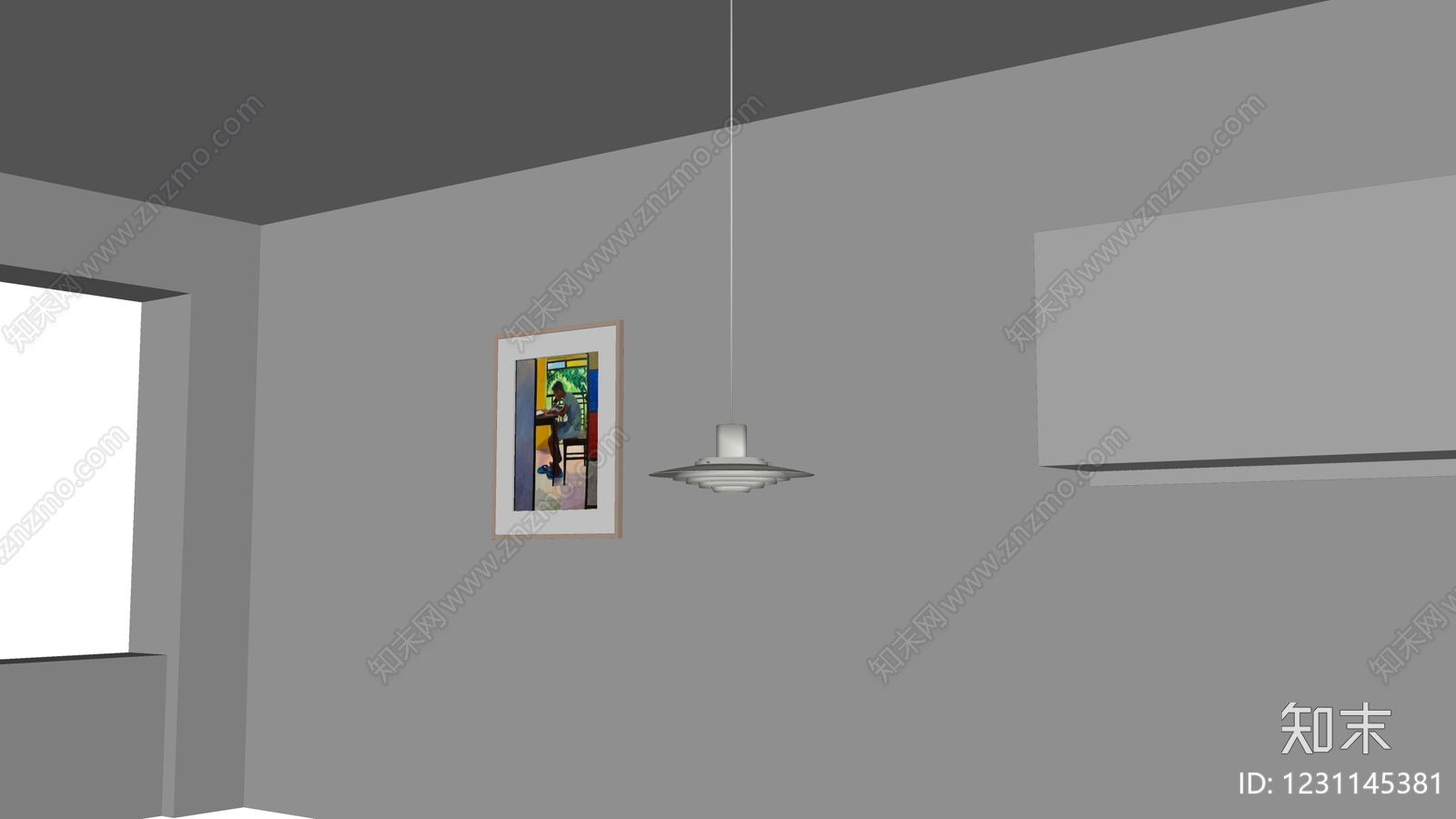 极简吊灯SU模型下载【ID:1231145381】