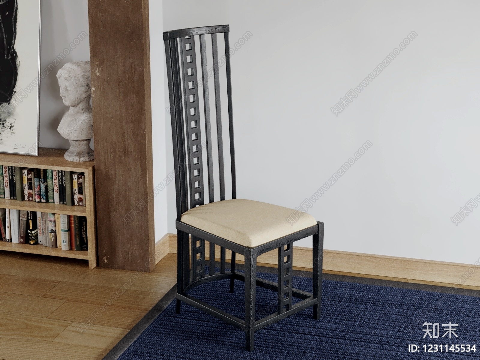 新中式休闲椅3D模型下载【ID:1231145534】