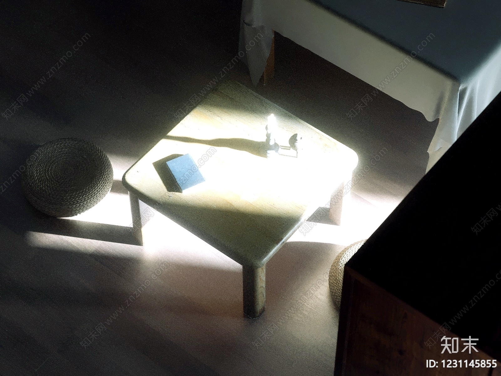 日式茶几3D模型下载【ID:1231145855】