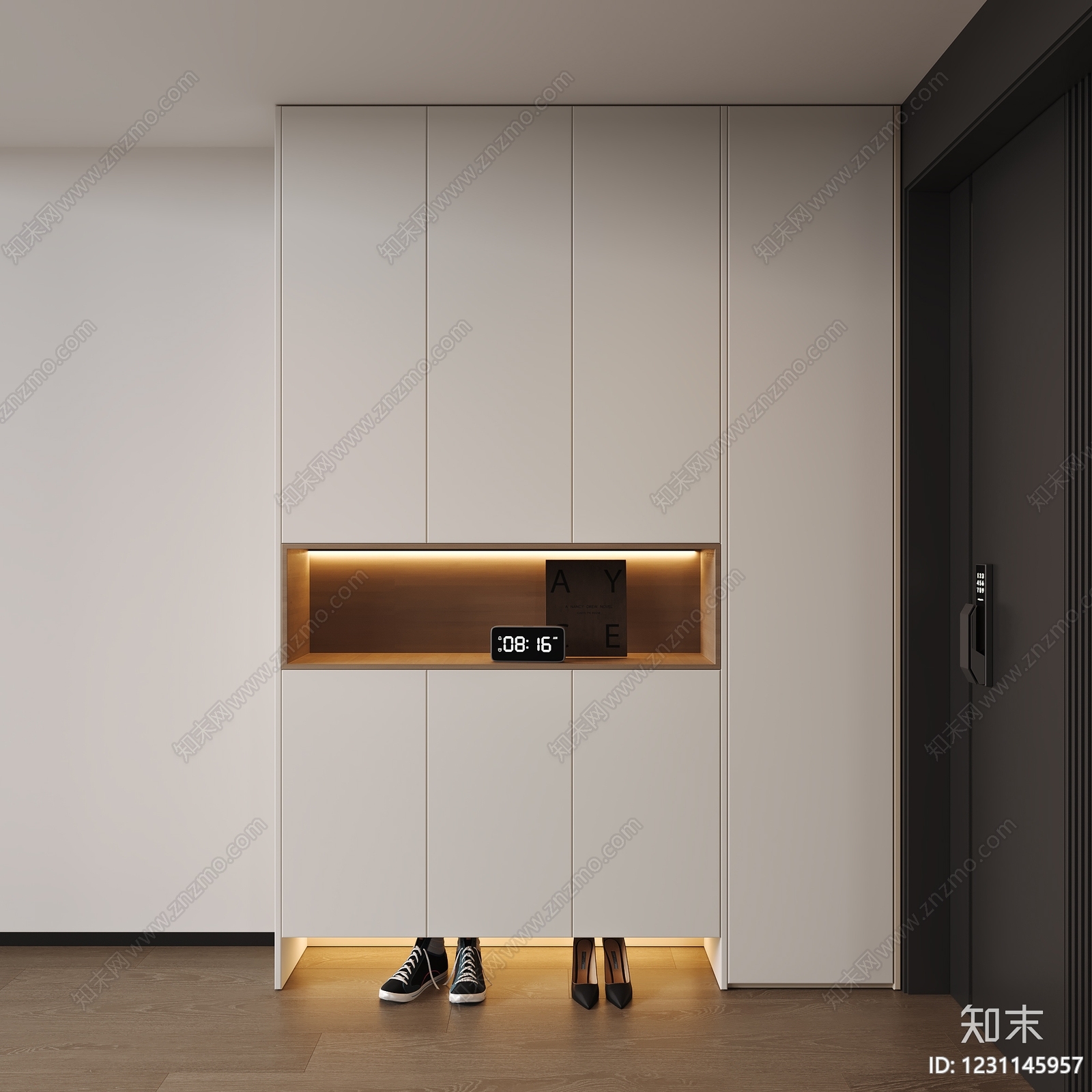 现代简约鞋柜3D模型下载【ID:1231145957】