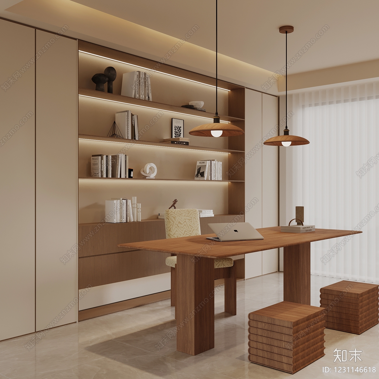 书房3D模型下载【ID:1231146618】