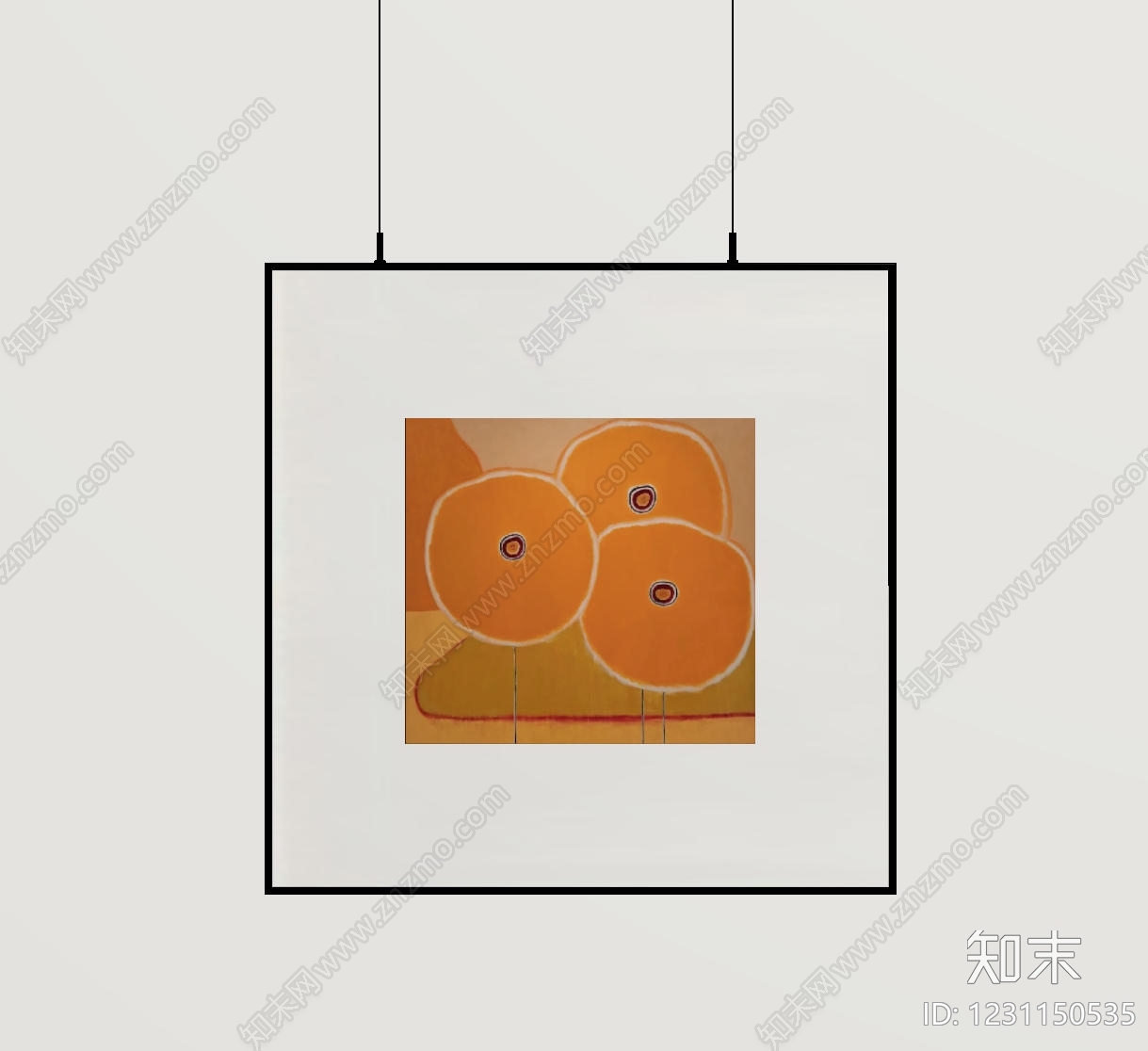 现代简约抽象画SU模型下载【ID:1231150535】