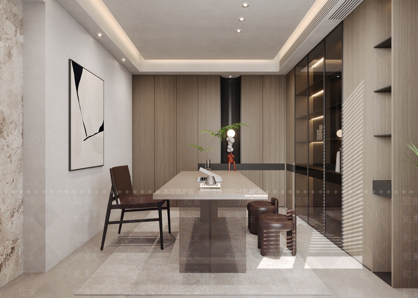 意式极简书房3D模型下载【ID:1231151142】
