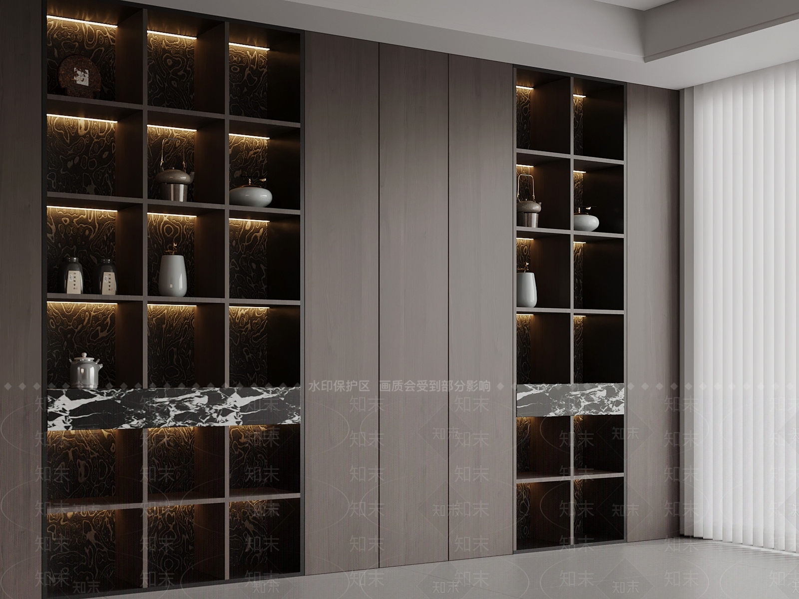 新中式茶柜3D模型下载【ID:1231152236】
