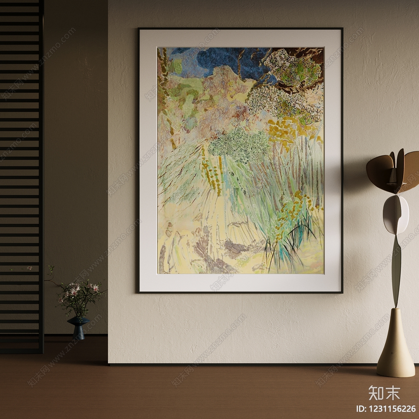 侘寂抽象挂画3D模型下载【ID:1231156226】