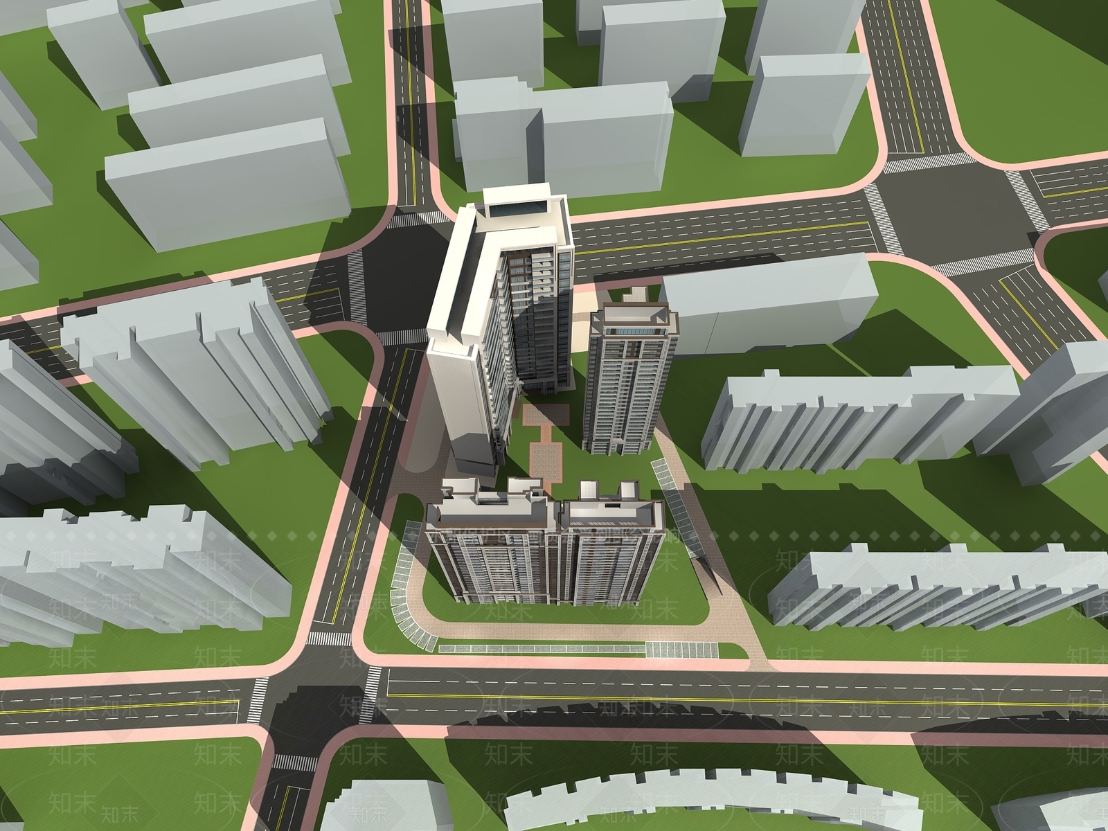 现代主义小高层住宅楼3D模型下载【ID:1231157732】