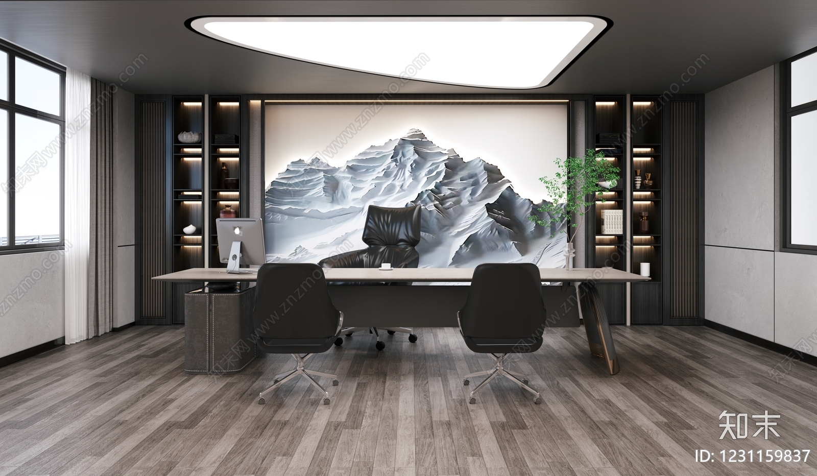 新中式茶室3D模型下载【ID:1231159837】