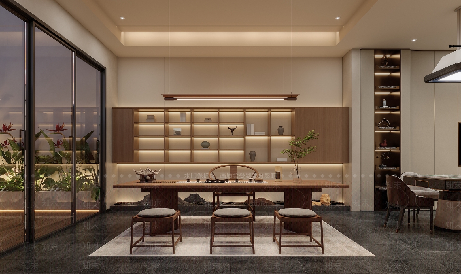 新中式包厢3D模型下载【ID:1231159945】