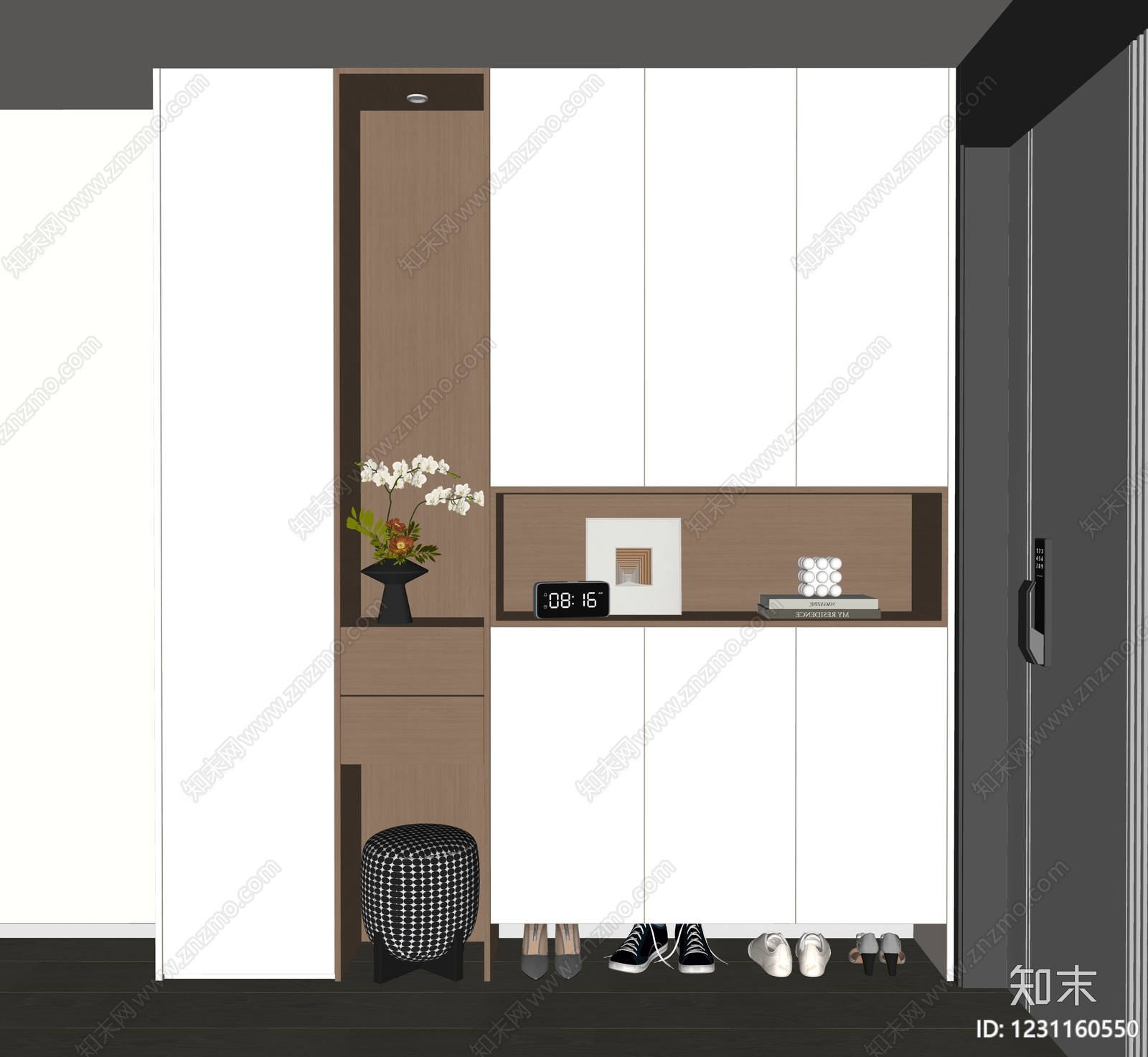 现代简约鞋柜SU模型下载【ID:1231160550】