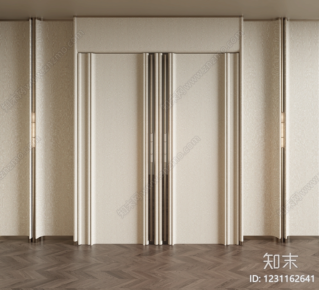 轻奢双开门3D模型下载【ID:1231162641】