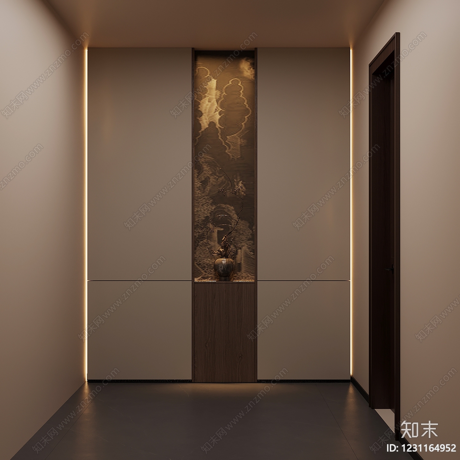 新中式玄关3D模型下载【ID:1231164952】