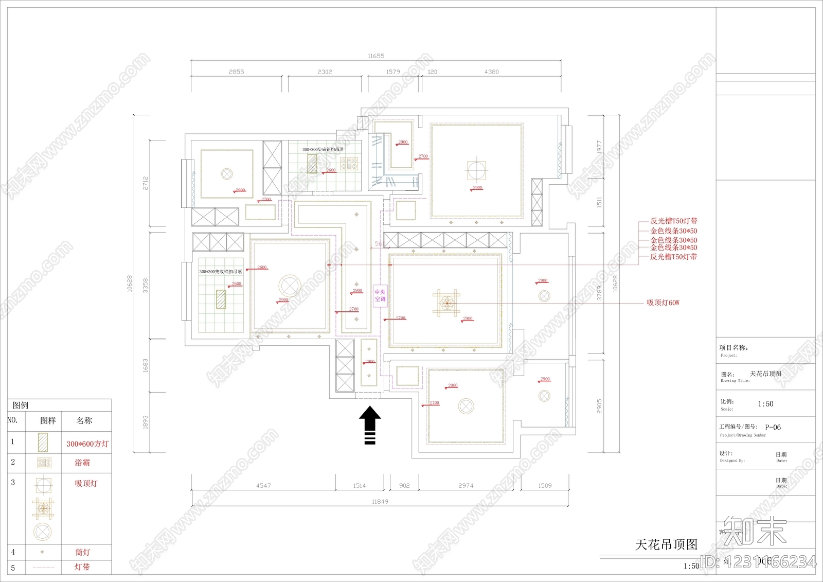 小户型平层cad施工图下载【ID:1231166234】