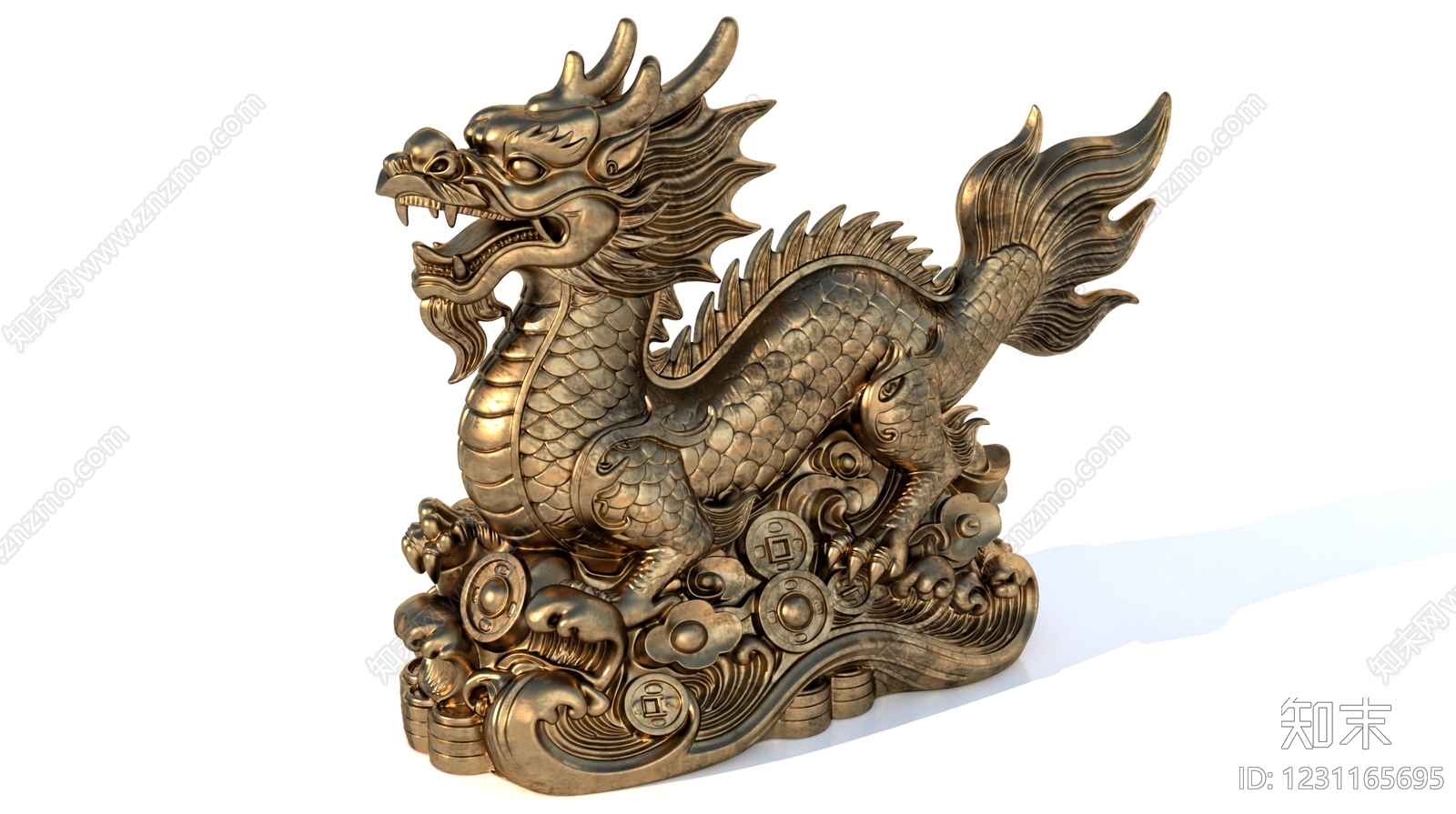 中式雕塑摆件3D模型下载【ID:1231165695】