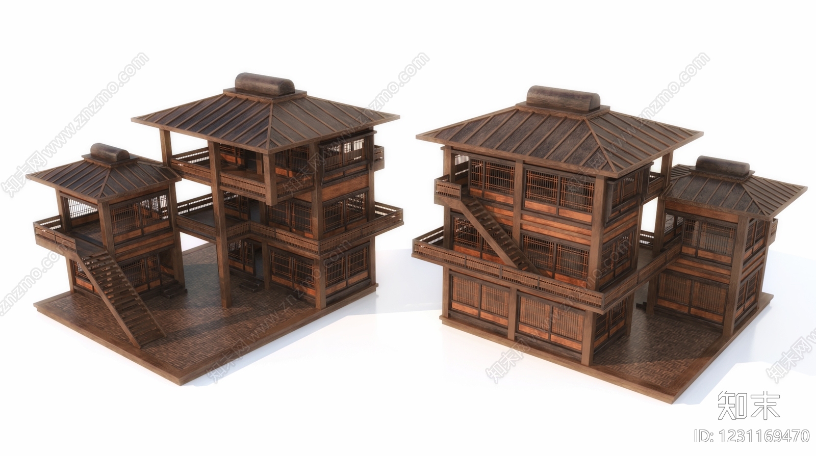 中式古建古建3D模型下载【ID:1231169470】