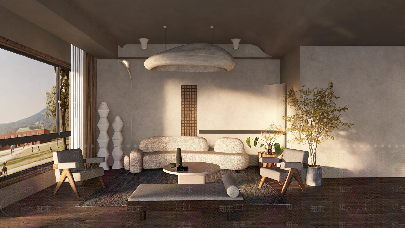 侘寂家居客厅SU模型下载【ID:1231172545】