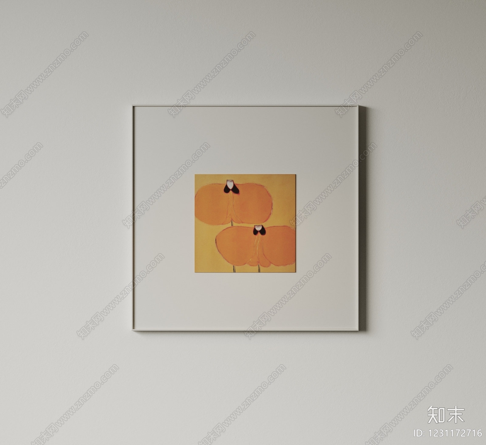 极简抽象挂画3D模型下载【ID:1231172716】