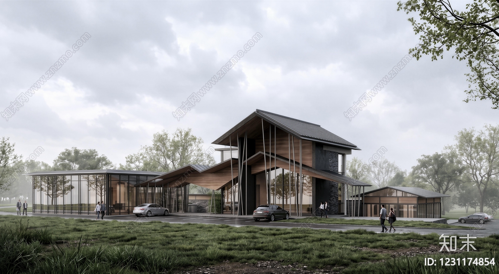 新中式其他商业建筑SU模型下载【ID:1231174854】
