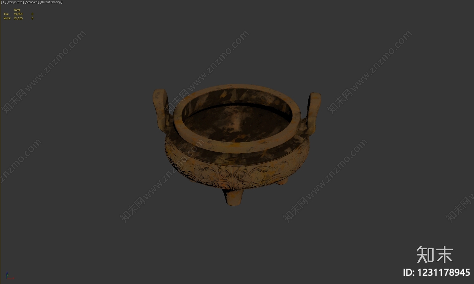 中式雕塑摆件3D模型下载【ID:1231178945】