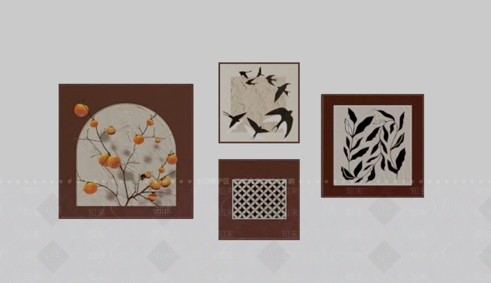 中古风组合画3D模型下载【ID:1231179230】