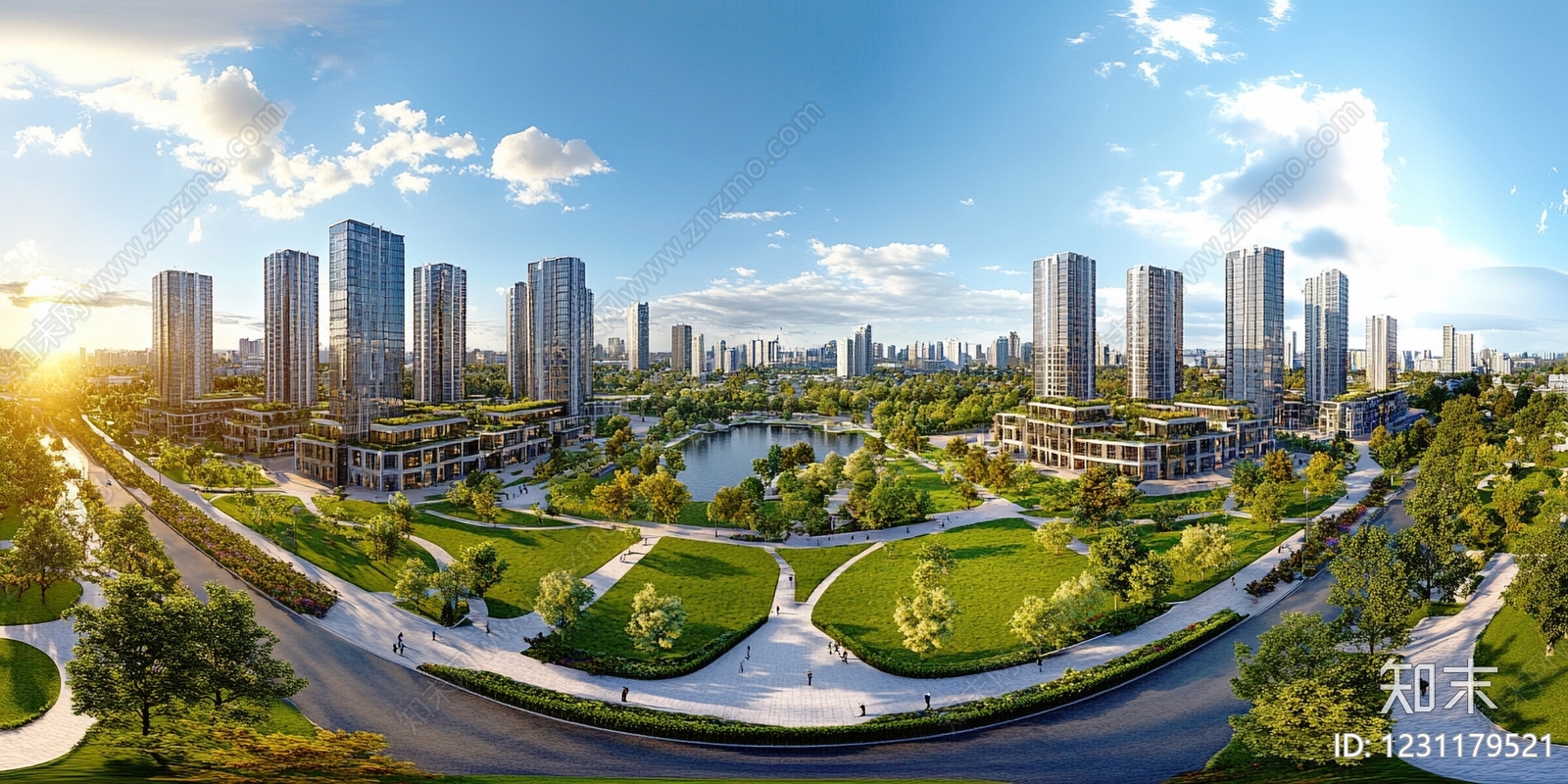 现代小区HDR贴图下载【ID:1231179521】