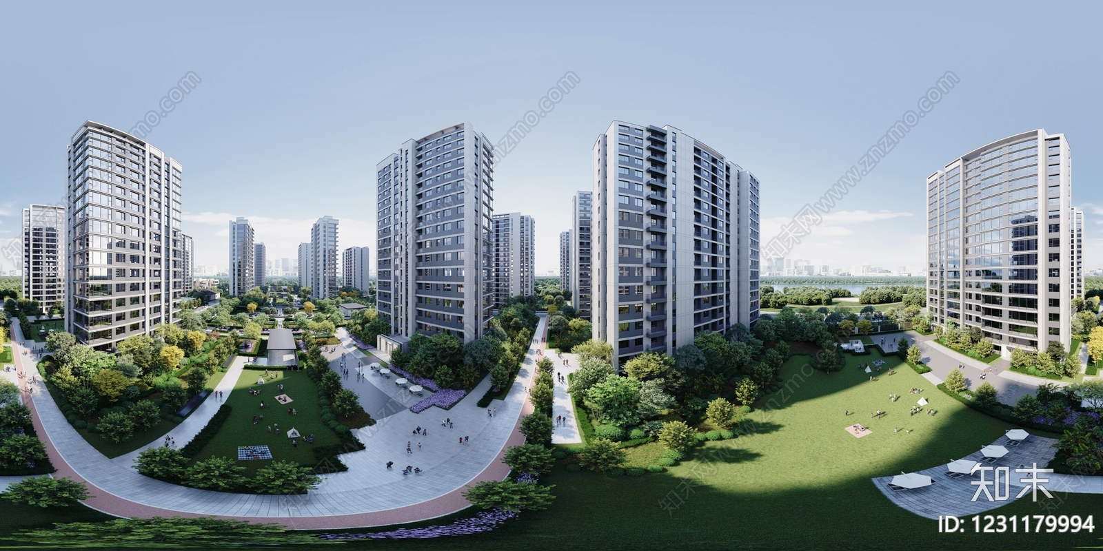 现代小区HDR贴图下载【ID:1231179994】