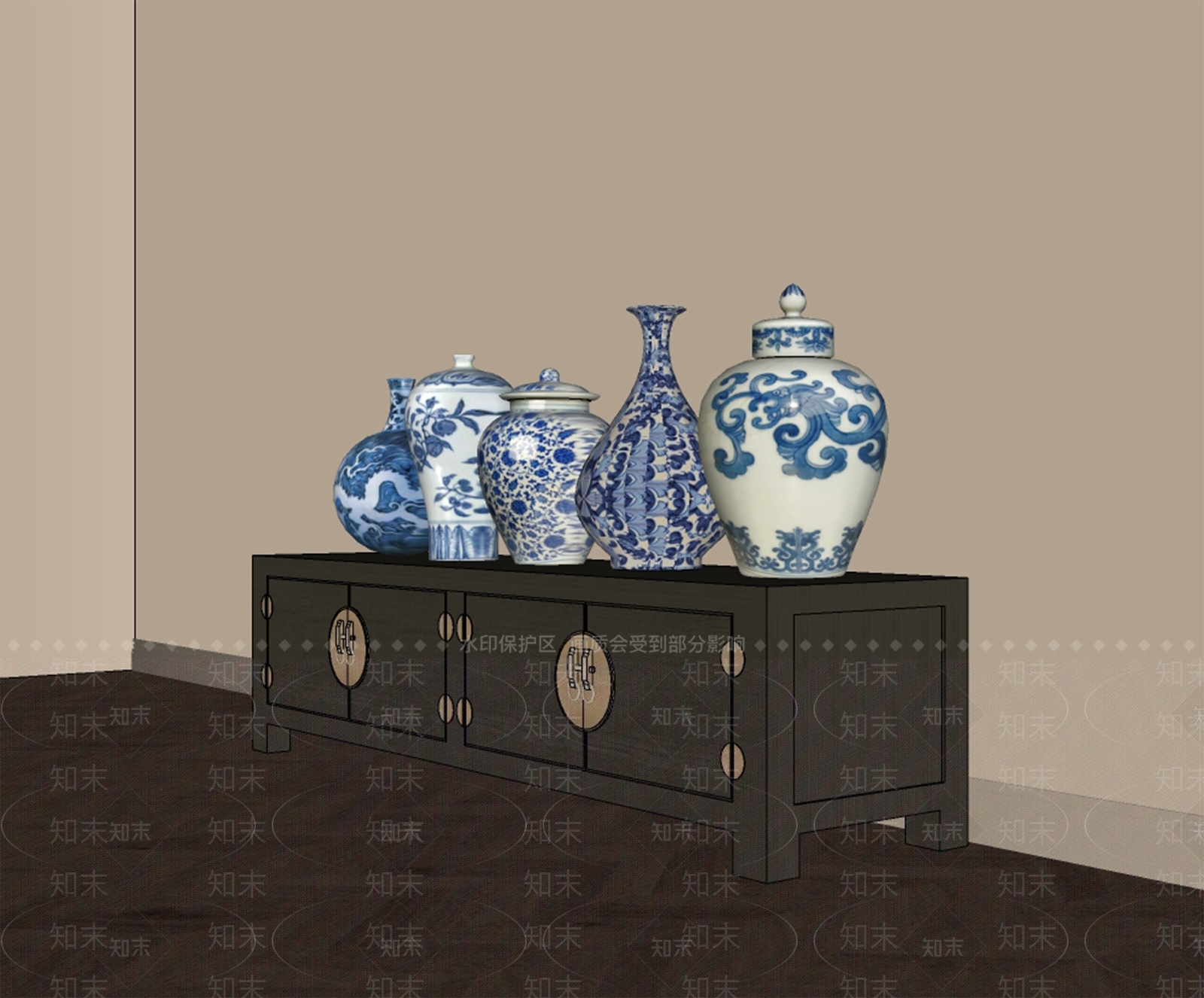新中式花瓶SU模型下载【ID:1231180656】