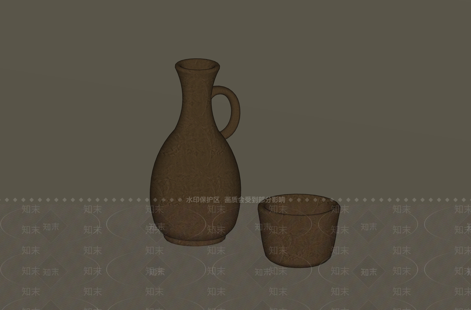 侘寂酒具SU模型下载【ID:1231181004】