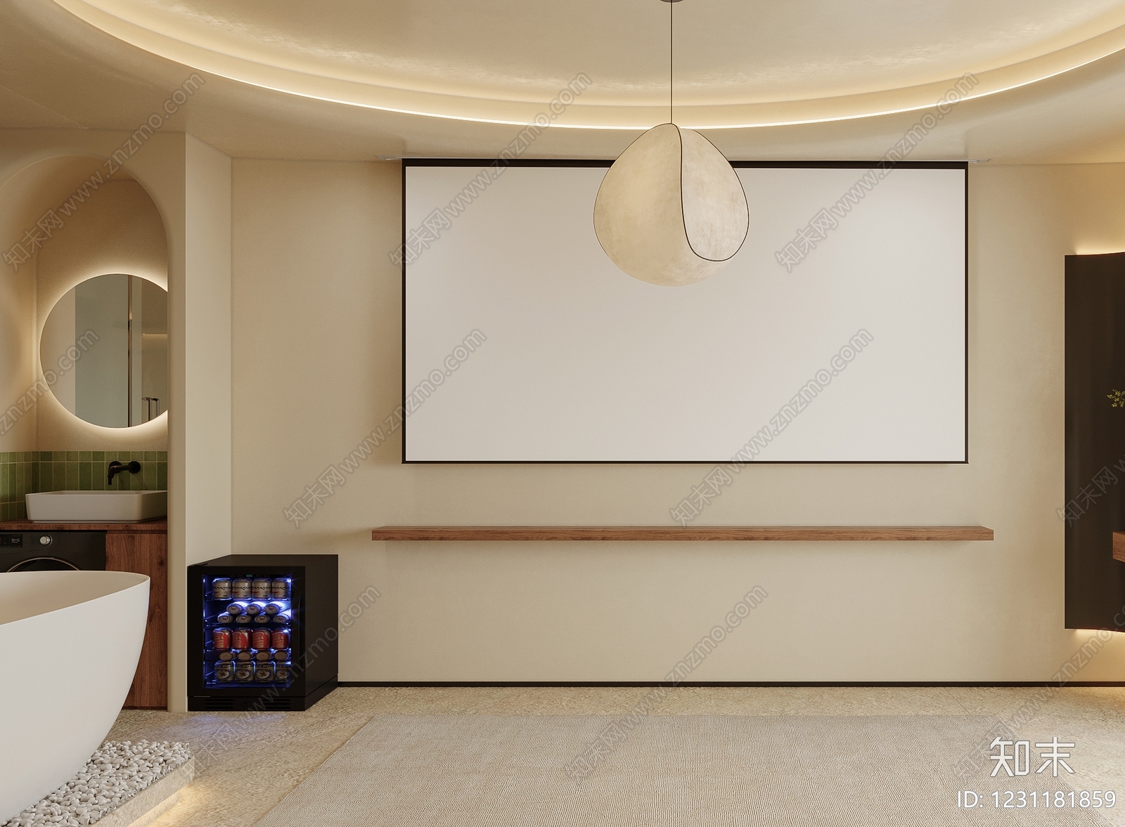 奶油风其他家装3D模型下载【ID:1231181859】