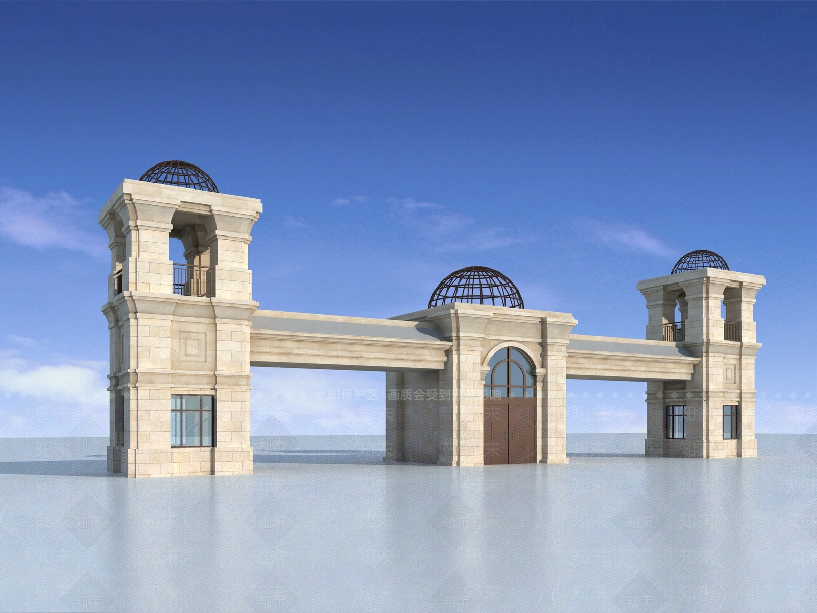 欧式大门3D模型下载【ID:1231182031】