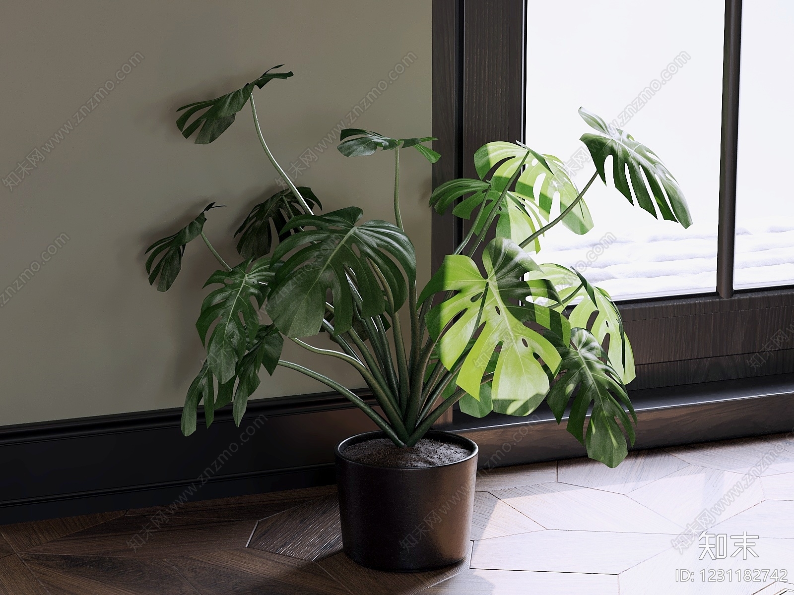 现代盆栽SU模型下载【ID:1231182742】
