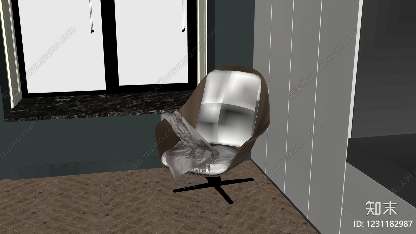 现代简约休闲椅SU模型下载【ID:1231182987】