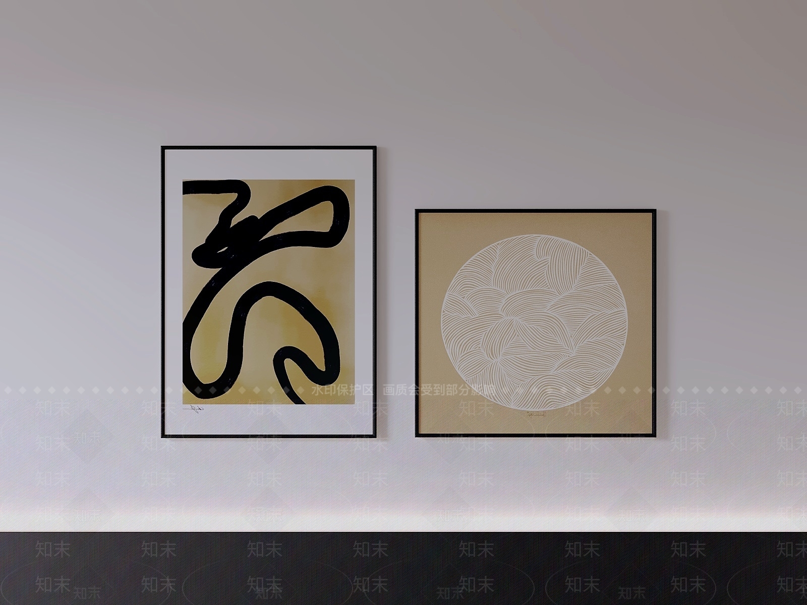 极简挂画3D模型下载【ID:1231183238】