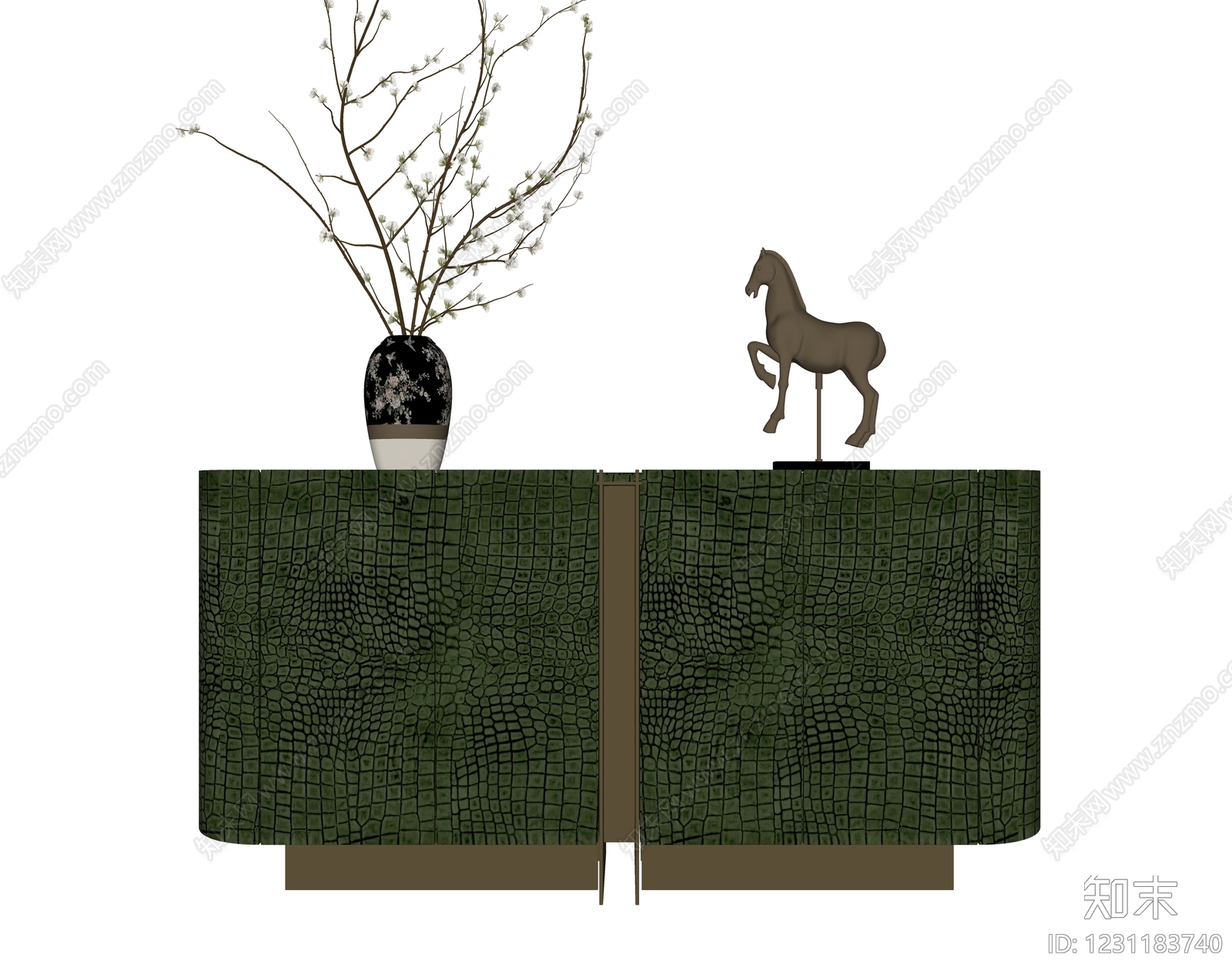 轻奢玄关柜SU模型下载【ID:1231183740】