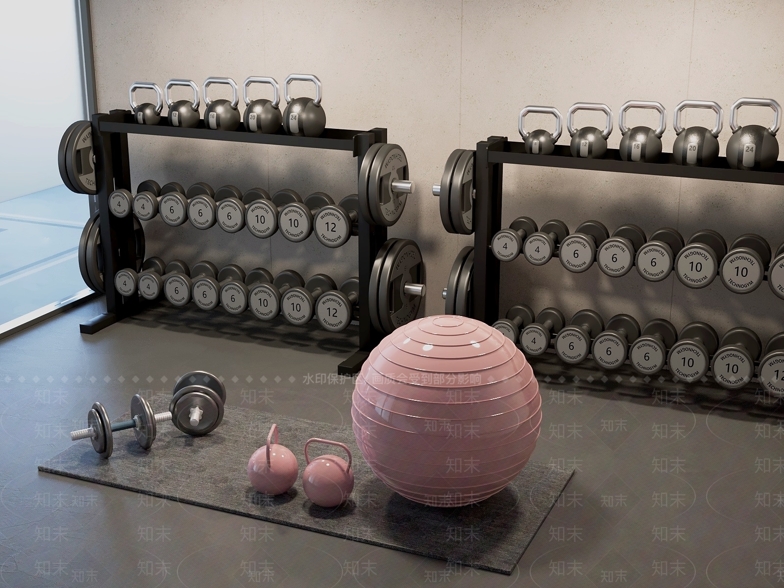 现代简约健身器材3D模型下载【ID:1231184673】