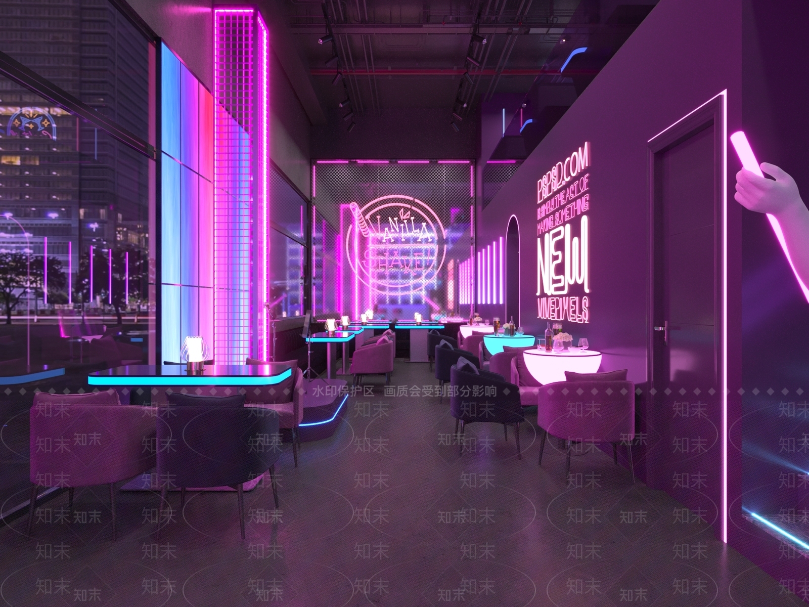 赛博朋克风酒吧3D模型下载【ID:1231184969】
