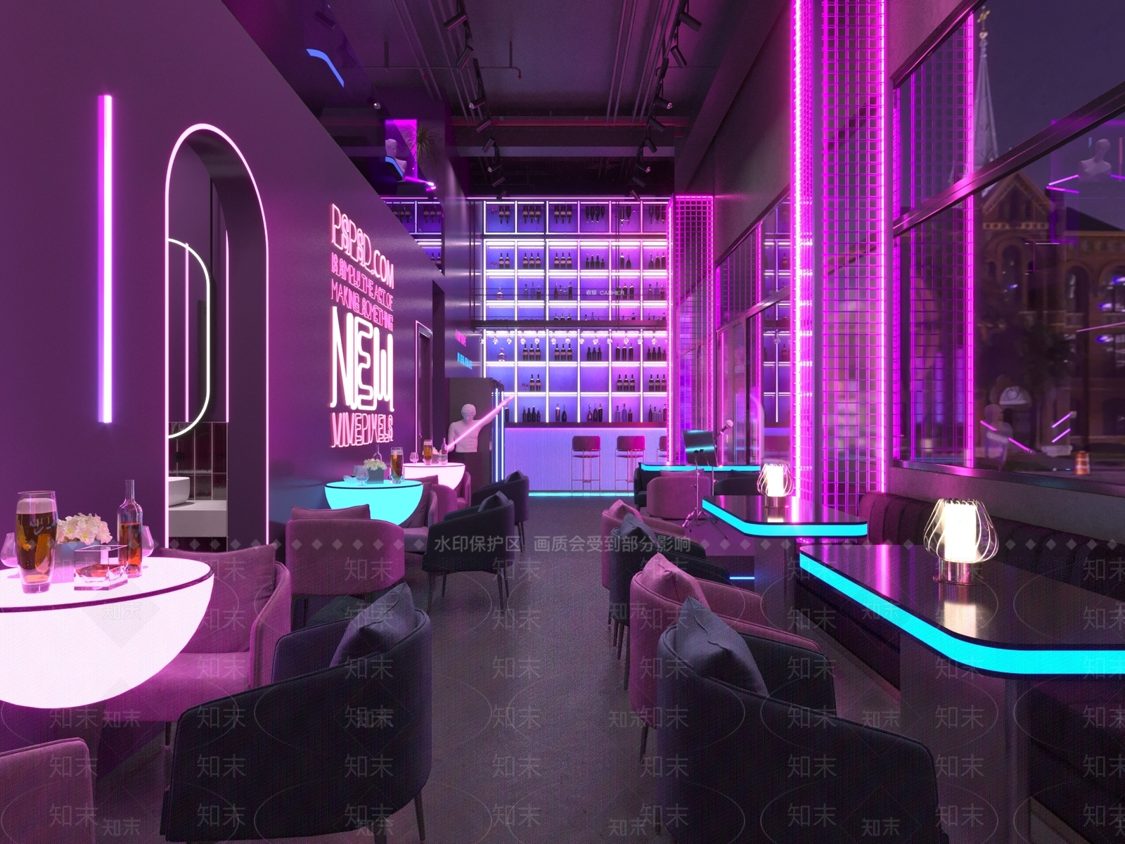 赛博朋克风酒吧3D模型下载【ID:1231184969】