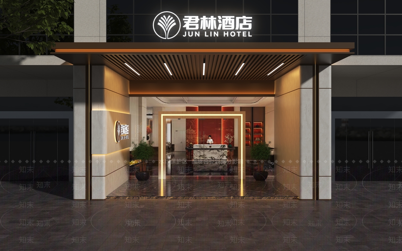 轻奢门头3D模型下载【ID:1231185229】