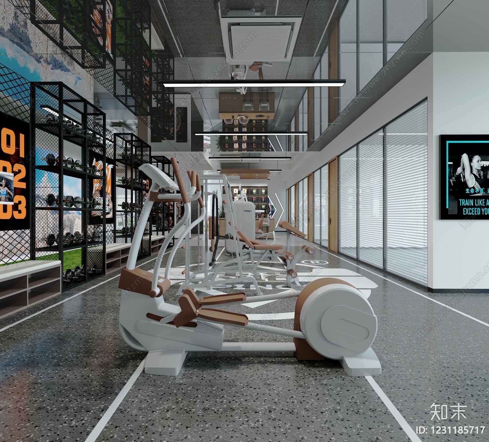 现代健身房3D模型下载【ID:1231185717】