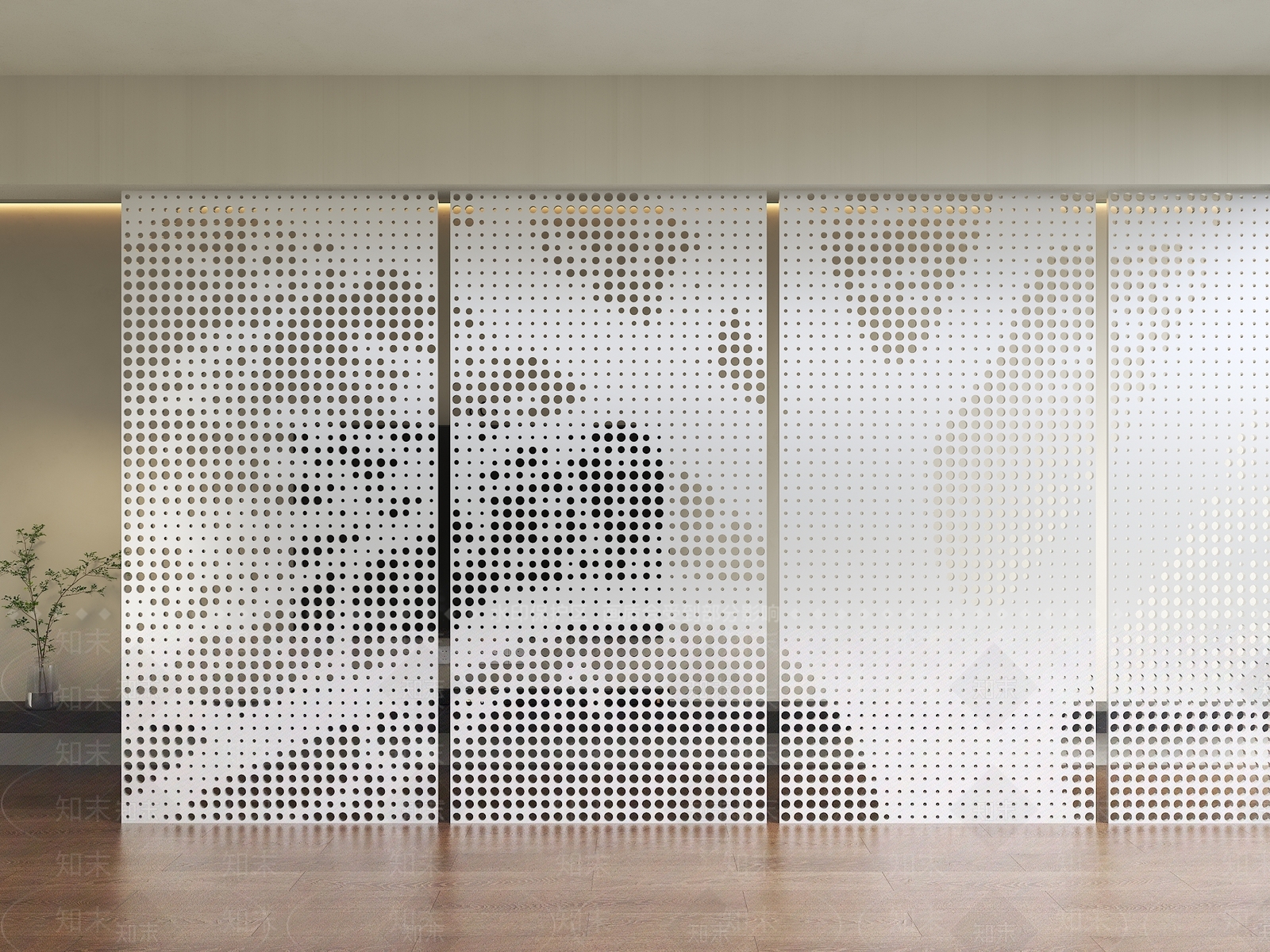 现代简约冲孔板3D模型下载【ID:1231186038】