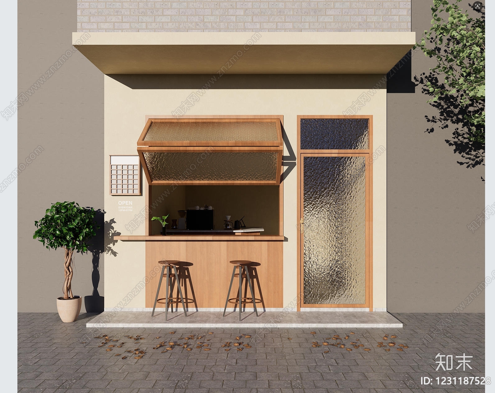 原木风咖啡厅SU模型下载【ID:1231187528】