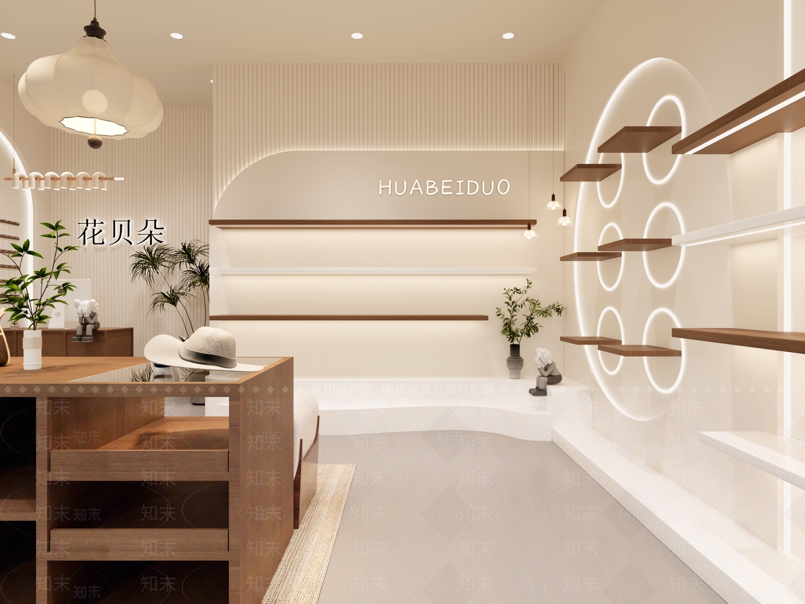 奶油风服装店3D模型下载【ID:1231187784】